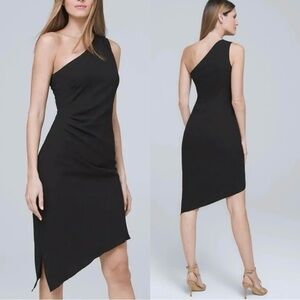 White House Black Market Asymmetrical Black Dress